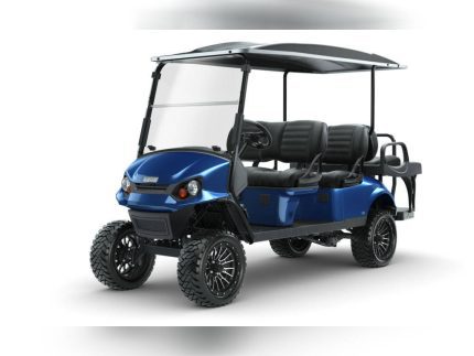 New 2022 E-Z-GO Golf Cart All Express L6 Gas Electric Blue